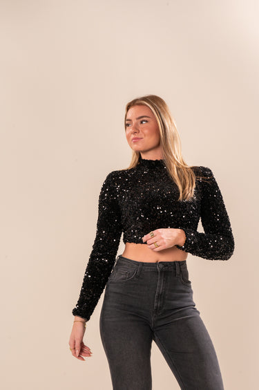 Top Sparkle zwart